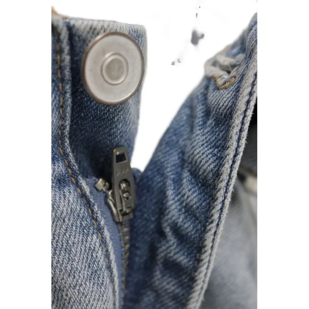 Zara Women Wide Leg Blue High Rise Cotton Jeans Size 0